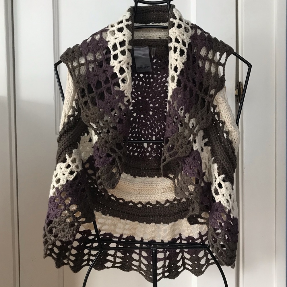 Boho Multicolor Crochet Vest